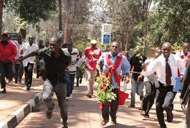 Makerere students protest over missing marks last year